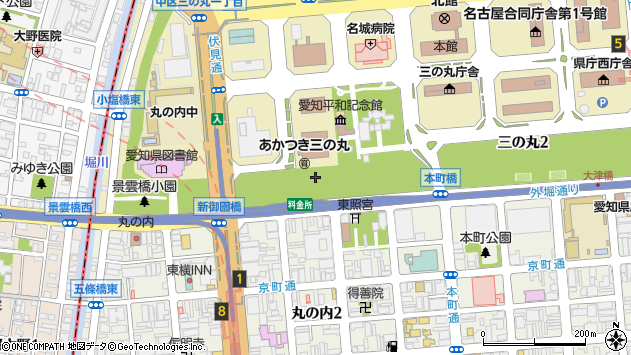 〒460-0001 愛知県名古屋市中区三の丸の地図