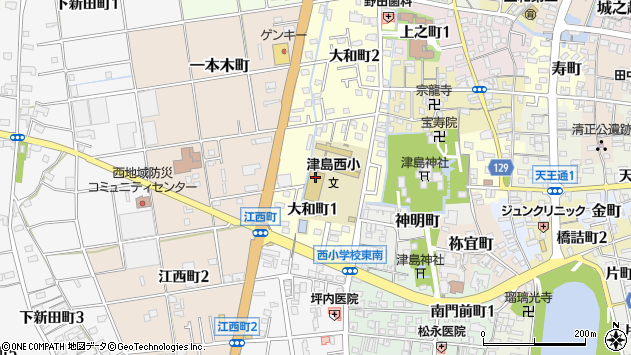 〒496-0866 愛知県津島市大和町の地図