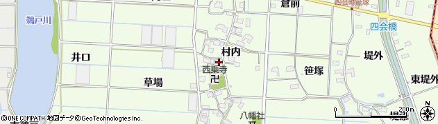 愛知県愛西市四会町（村内）周辺の地図