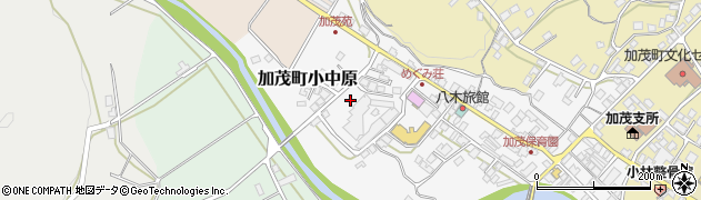 岡山県津山市加茂町小中原周辺の地図
