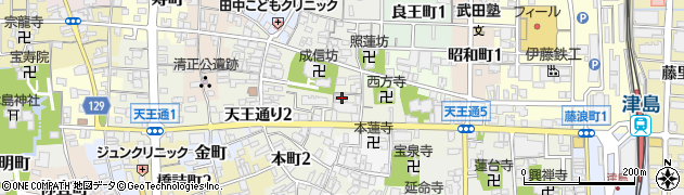 愛知県津島市天王通り周辺の地図