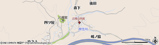 愛知県豊田市広幡町（上ノ島）周辺の地図