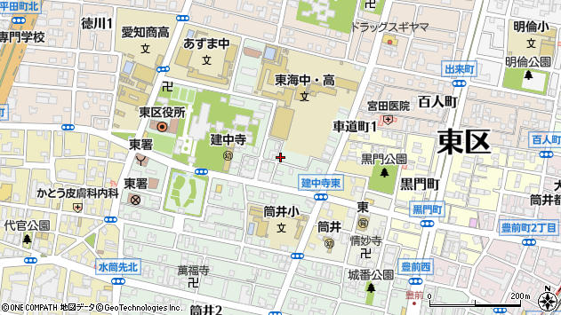 〒461-0003 愛知県名古屋市東区筒井町の地図