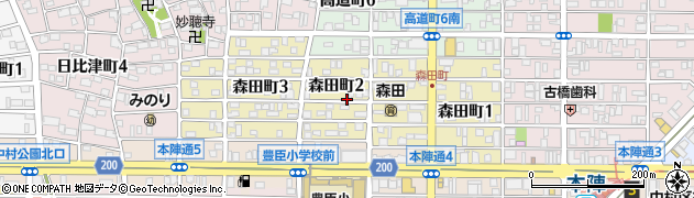愛知県名古屋市中村区森田町周辺の地図
