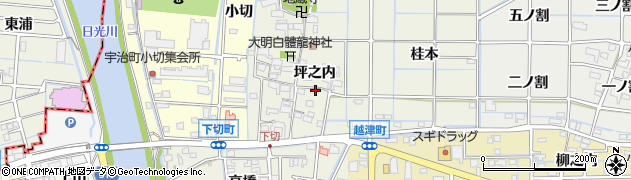 愛知県津島市下切町周辺の地図