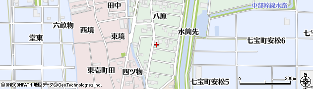 愛知県あま市篠田八原周辺の地図