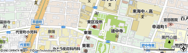 愛知県名古屋市東区周辺の地図