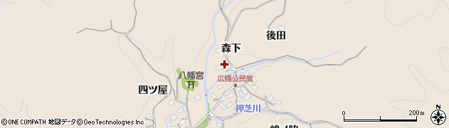 愛知県豊田市広幡町（森下）周辺の地図