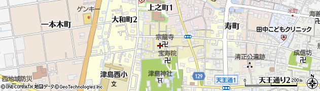 愛知県津島市中之町周辺の地図