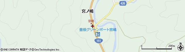 愛知県豊根村（北設楽郡）坂宇場（宮ノ嶋）周辺の地図