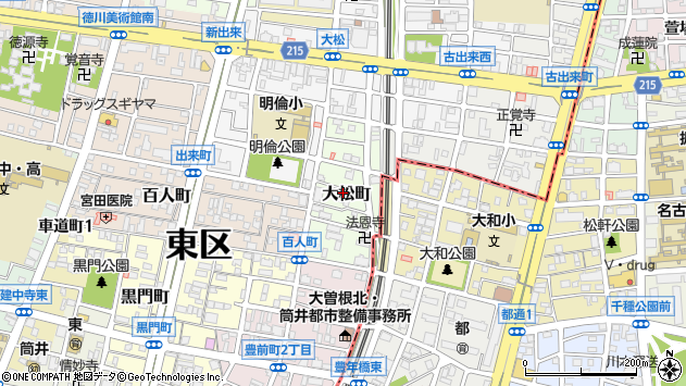 〒461-0033 愛知県名古屋市東区大松町の地図