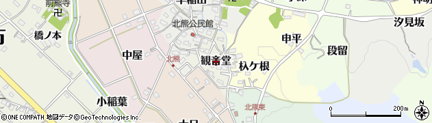 愛知県長久手市観音堂周辺の地図