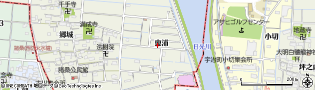 愛知県愛西市諸桑町（東浦）周辺の地図