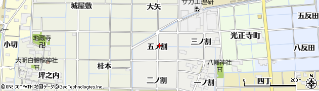 愛知県津島市椿市町（五ノ割）周辺の地図