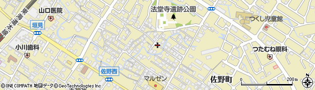 滋賀県東近江市佐野町周辺の地図