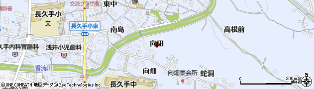 愛知県長久手市岩作向田周辺の地図