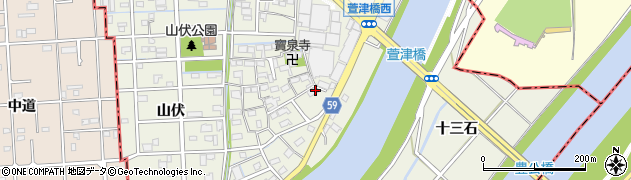 愛知県あま市下萱津（銀杏木）周辺の地図