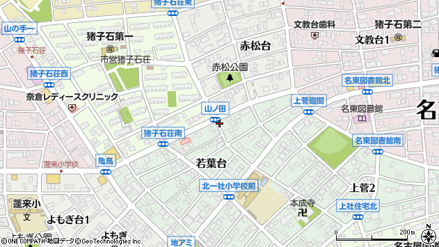 〒465-0015 愛知県名古屋市名東区若葉台の地図