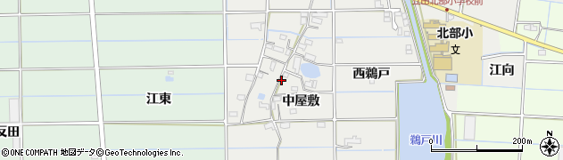 愛知県愛西市戸倉町（中屋敷）周辺の地図