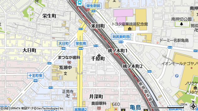 〒453-0011 愛知県名古屋市中村区千原町の地図