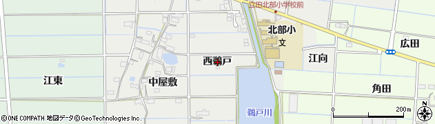 愛知県愛西市戸倉町西鵜戸周辺の地図