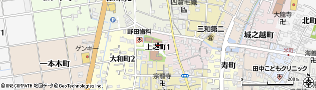 愛知県津島市上之町1丁目周辺の地図