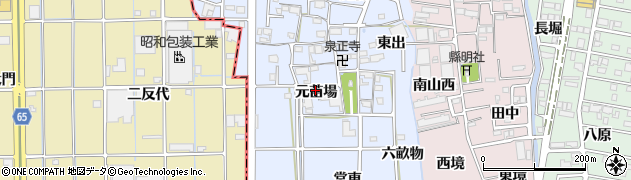 愛知県あま市乙之子（元苗場）周辺の地図