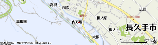 愛知県長久手市岩作内万場周辺の地図