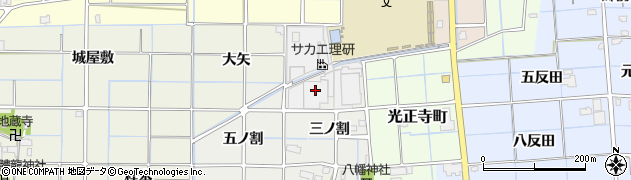愛知県津島市椿市町（三ノ割）周辺の地図