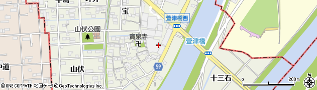 愛知県あま市下萱津（孫左池）周辺の地図