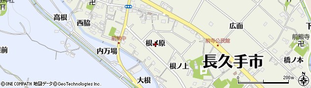 愛知県長久手市前熊（根ノ原）周辺の地図