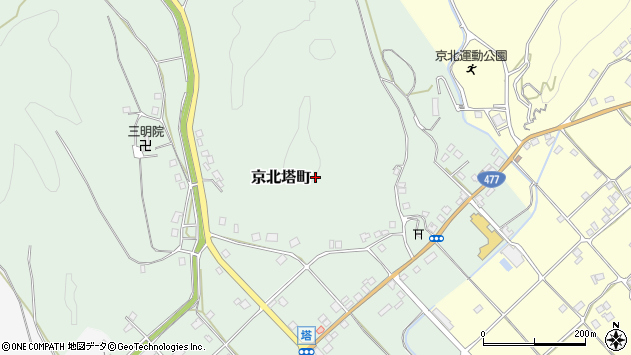 〒601-0321 京都府京都市右京区京北塔町の地図
