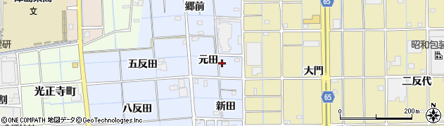 愛知県津島市大木町（元田）周辺の地図