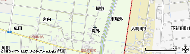 愛知県愛西市下一色町（堤外）周辺の地図