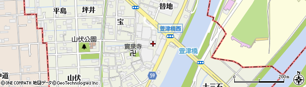 愛知県あま市下萱津替地1110周辺の地図