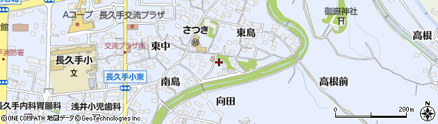 愛知県長久手市岩作向田75周辺の地図