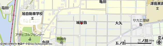 愛知県津島市下切町（城屋敷）周辺の地図