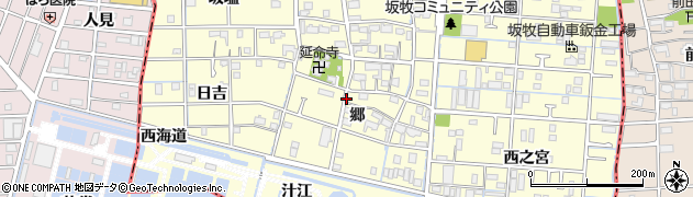 愛知県あま市坂牧（郷）周辺の地図