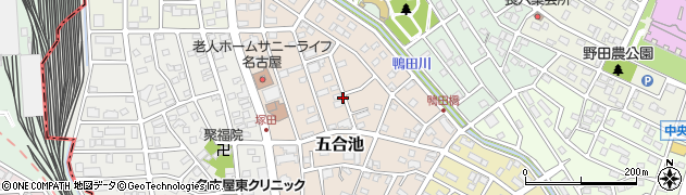 愛知県長久手市五合池周辺の地図