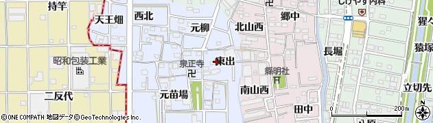 愛知県あま市乙之子（東出）周辺の地図