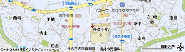 愛知県長久手市岩作（中縄手）周辺の地図