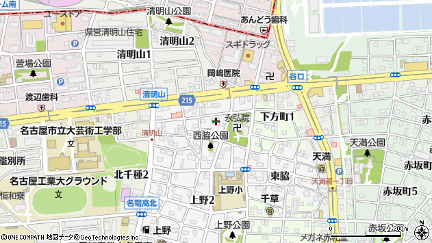 〒464-0082 愛知県名古屋市千種区上野の地図