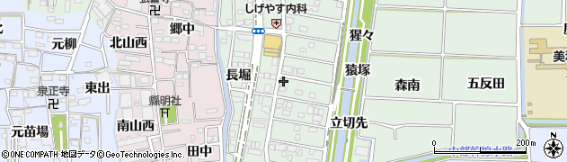 愛知県あま市篠田稲荷171周辺の地図