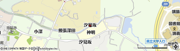 愛知県長久手市汐見坂周辺の地図