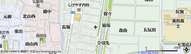 愛知県あま市篠田稲荷162周辺の地図