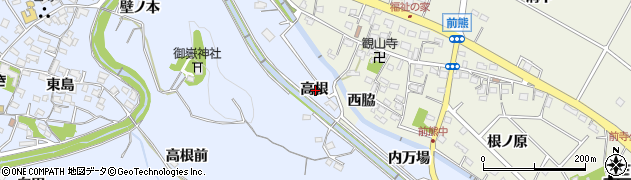 愛知県長久手市岩作高根周辺の地図