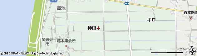 愛知県愛西市葛木町（神田）周辺の地図