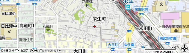 愛知県名古屋市中村区栄生町周辺の地図