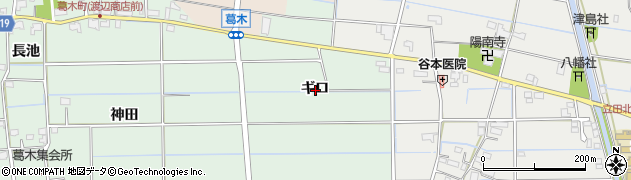 愛知県愛西市葛木町ギロ周辺の地図