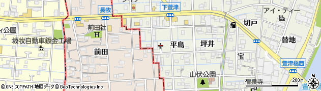 愛知県あま市下萱津（平島）周辺の地図